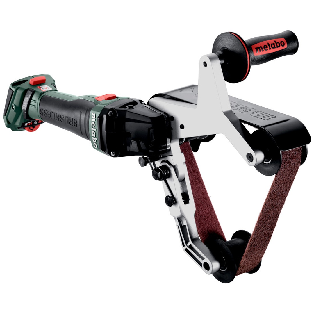 Metabo Akku-Rohrbandschleifer RBVB 18 LTX BL 180, incl. Zubehör, metaBOX 185 XL