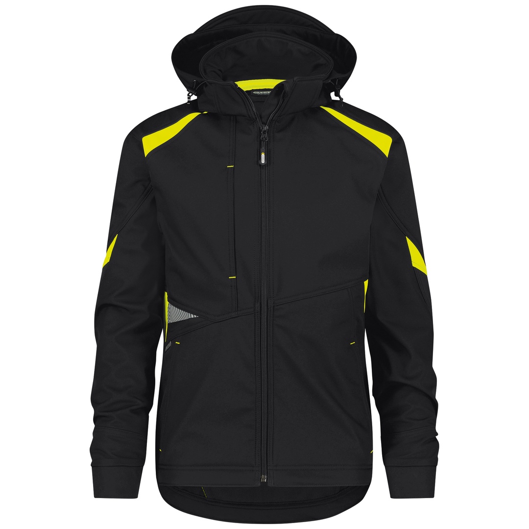 Dassy Softshelljacke Kalama PES21 300522 Gr. XL schwarz/neongelb