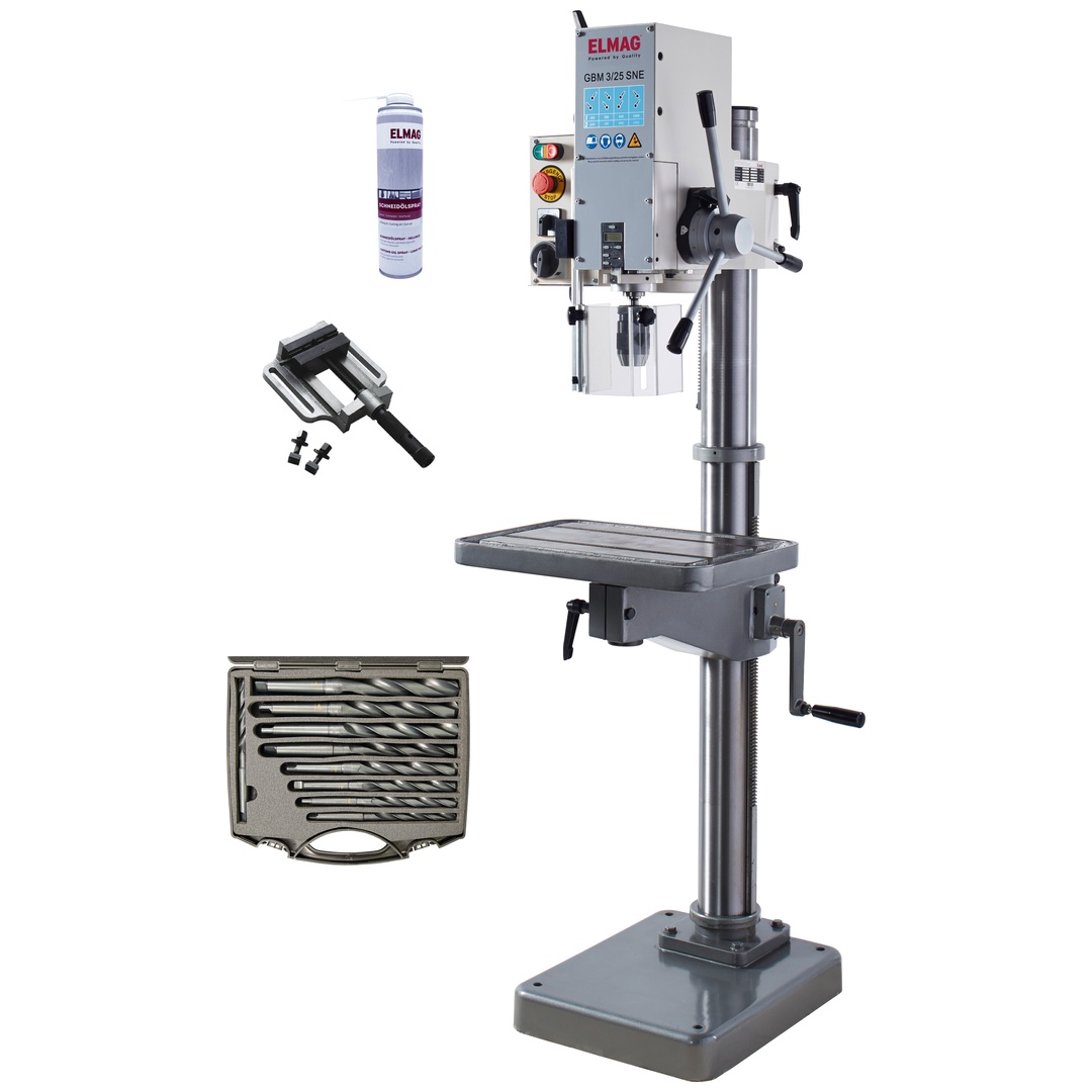 ELMAG Getriebe-Säulenbohrmaschine GBM 3/25 SNE - Set