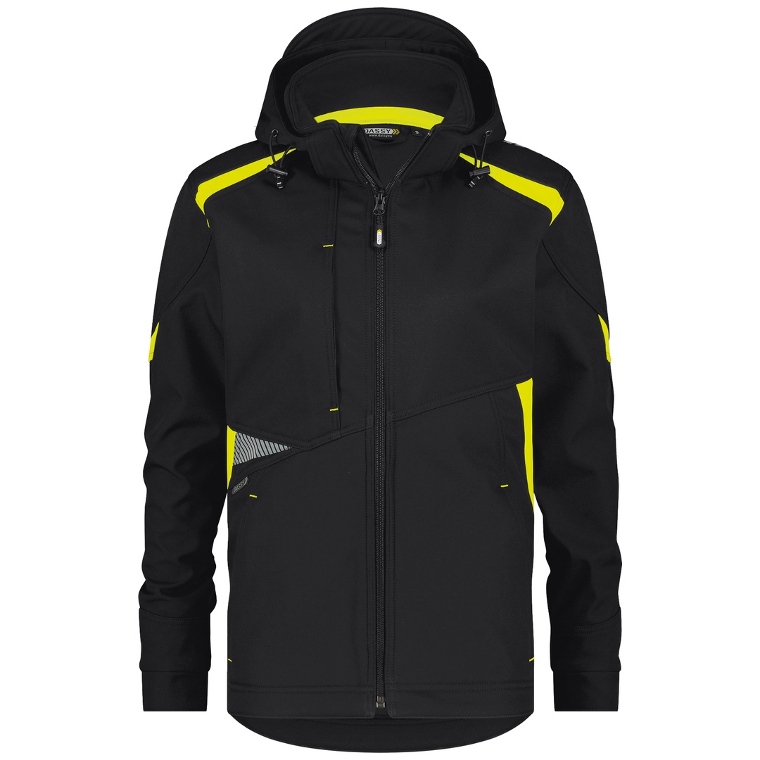 Dassy Softshelljacke Damen Kalama 300547 PES21 Gr. XL schwarz/neongelb