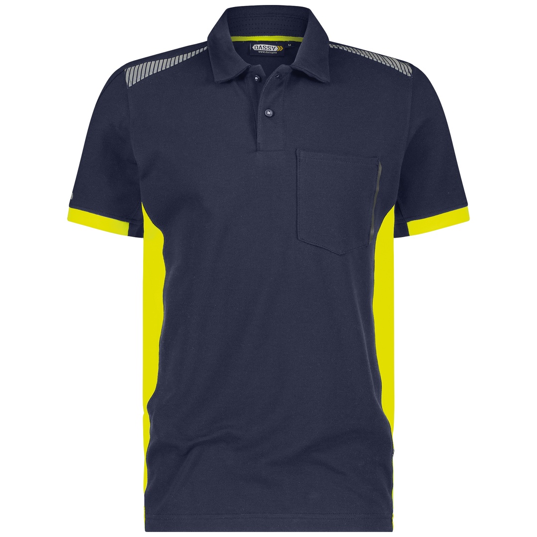 Dassy Poloshirt Veracruz COPES83 710055 Gr. M nachtblau/neongelb