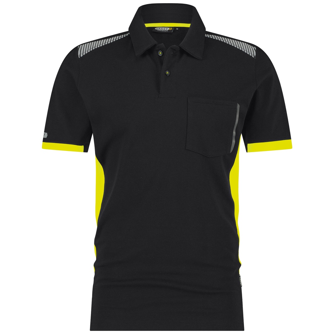 Dassy Poloshirt Veracruz COPES83 710055 Gr. 4XL schwarz/neongelb