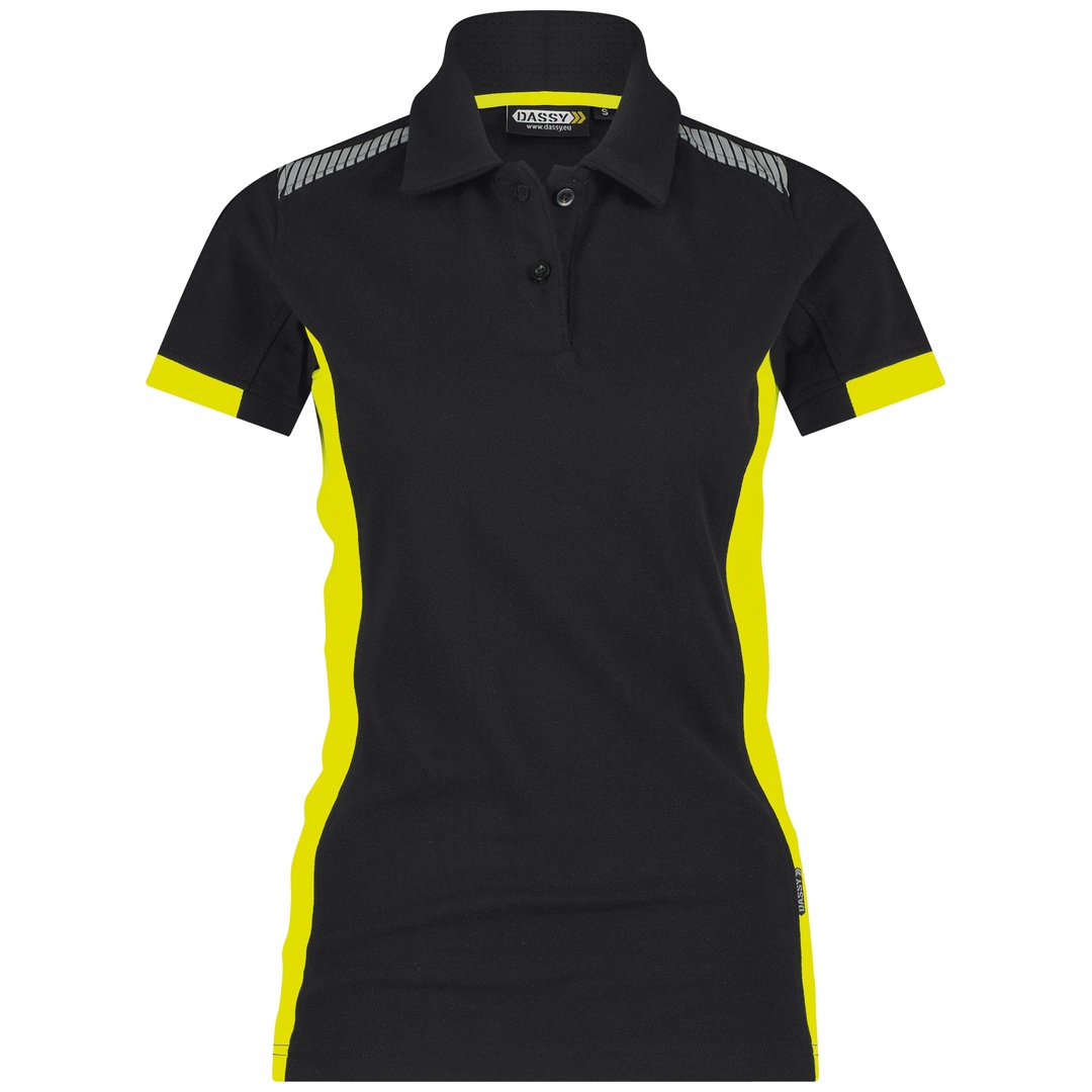 Dassy Poloshirt für Damen 710071 Veracruz Women COPES83 Gr. L schwarz/neongelb
