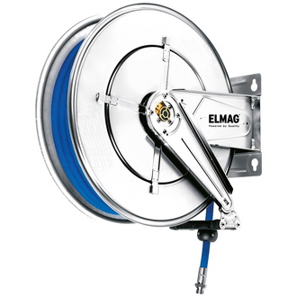 ELMAG INDUSTRIE Schlauchaufroller Edelstahl '534/12', für Druckluft u. Wasser 120°C, 25 m, 1/2', 10 bar