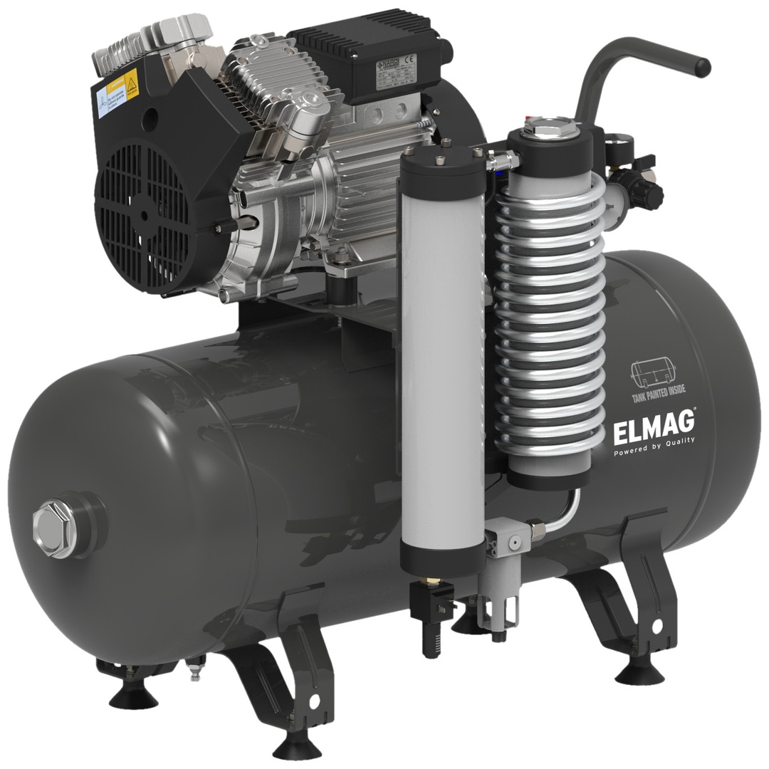 ELMAG Dentalkompressor 350/8/50W - liegend, EXTREME 3D 50L 2,00CV (inkl. Adsorptionstrockner)