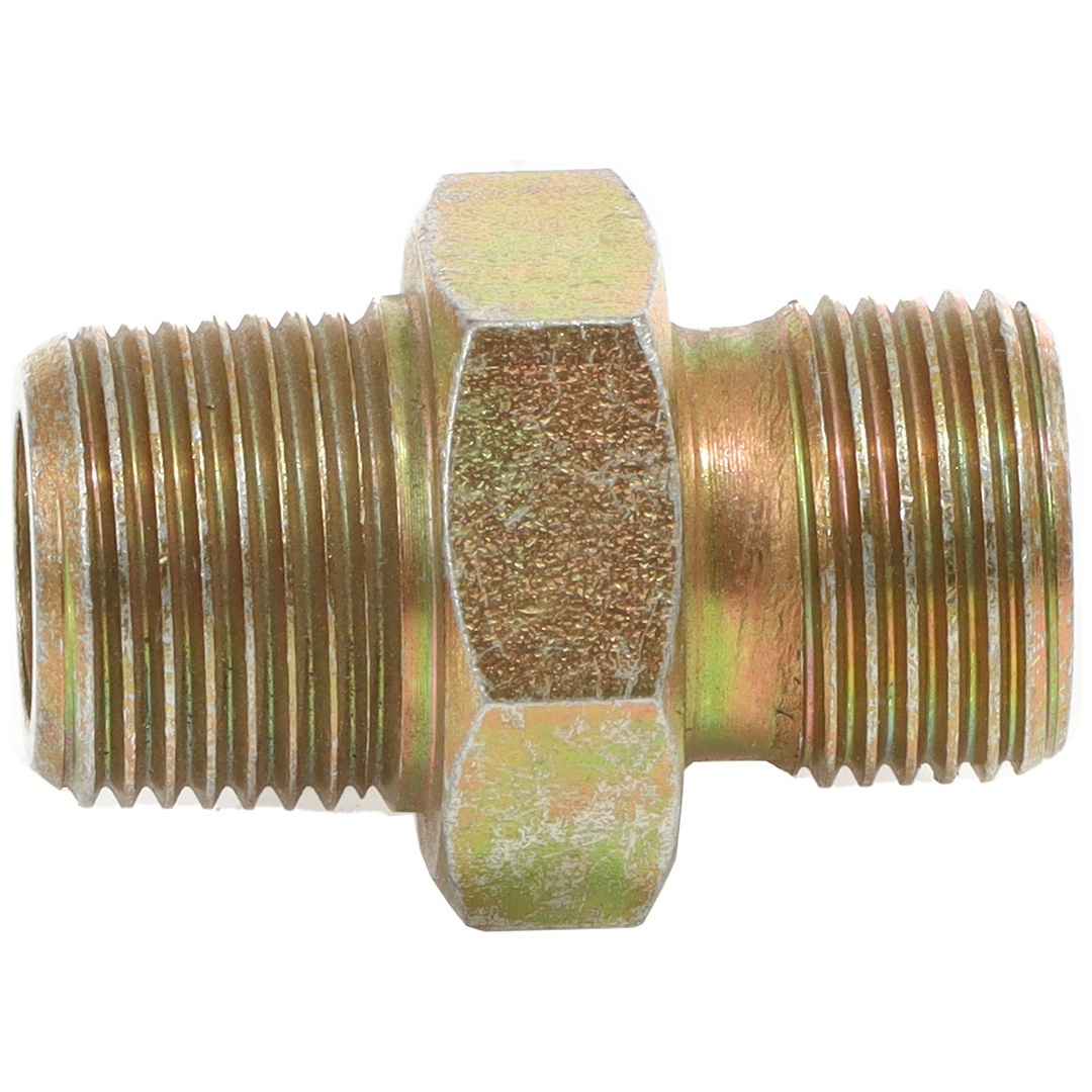 ELMAG HD-Doppelnippel Stahl verzinkt, AG 3/8 x AG 3/8, bis 400 bar, 1 x mit 60° Universaldichtkegel