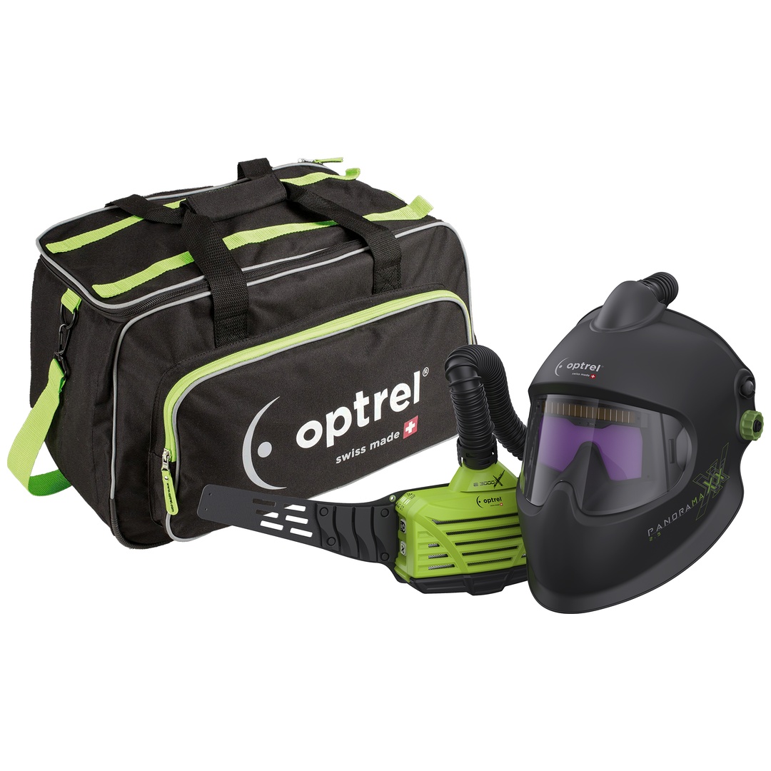 ELMAG Optrel e3000X mit panoramaxx 2.5 -TC (4550.550), Automatik Schweißhelm inkl. Frischluftsystem, DIN 2,5/5-12, inkl. Atemschutzsystem e3000X TH3