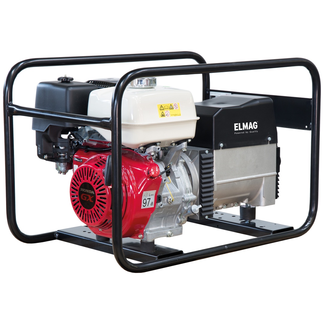 ELMAG Stromerzeuger SEB 7500WD-AVR inkl. Abgasrohr 2m mit HONDA-Motor GX390 und AVR-Regelung Paket beinhaltet: 1x Art. Nr. 53196 SEB 75000WD-AVR inkl.
