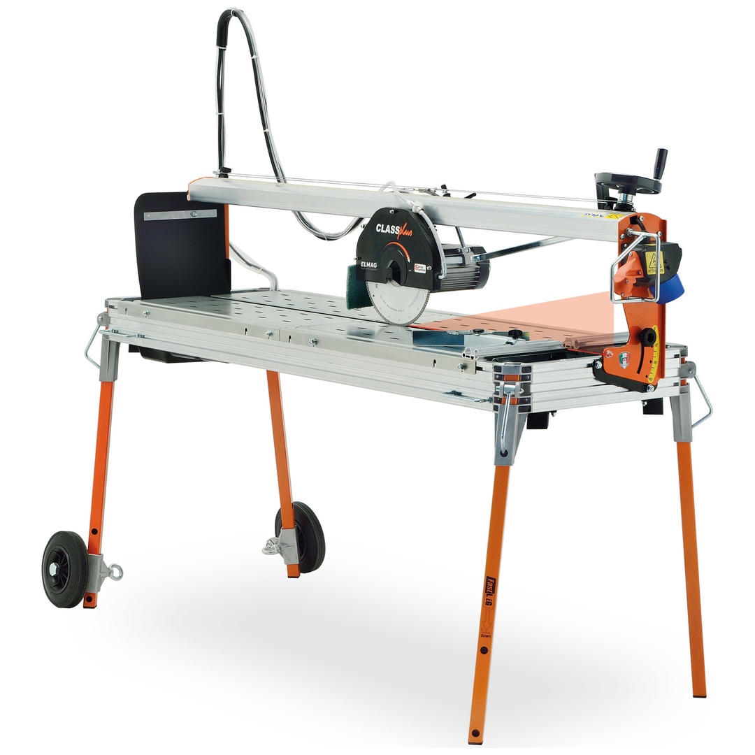 ELMAG Fliesenschneidmaschine CLASS PLUS 1300S inkl. Laserschnittanzeige, inkl. Radsatz, inkl. Ø250mm Dia-Scheibe