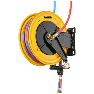 ELMAG INDUSTRIE Schlauchaufroller '530/74', für Sauerstoff/Azetylen 20m-2x 8x15mm, 20 bar