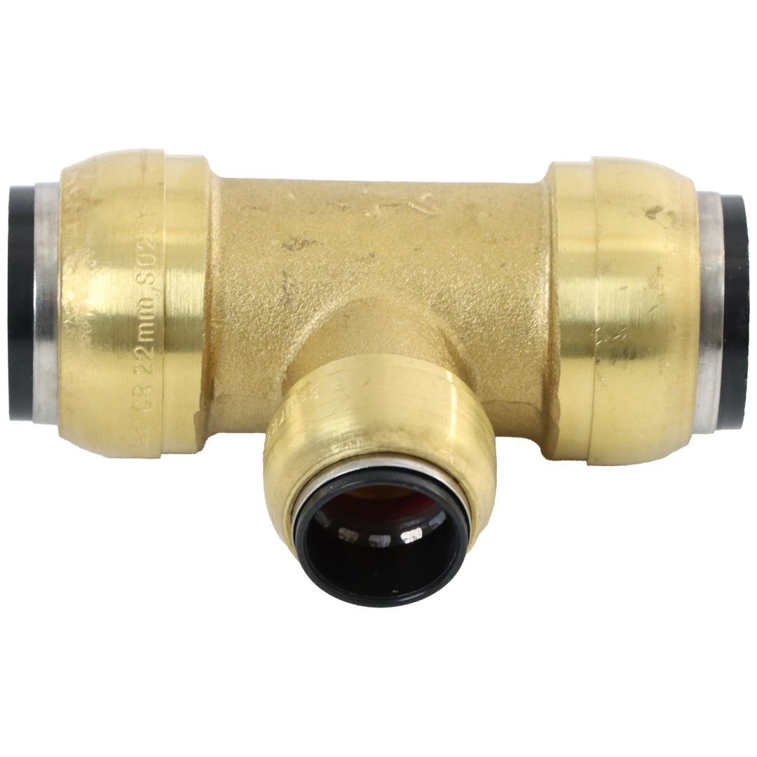 ELMAG T-Reduzier-Steckverbinder Messing SharkBite für Rohr 22 mm auf 15 mm