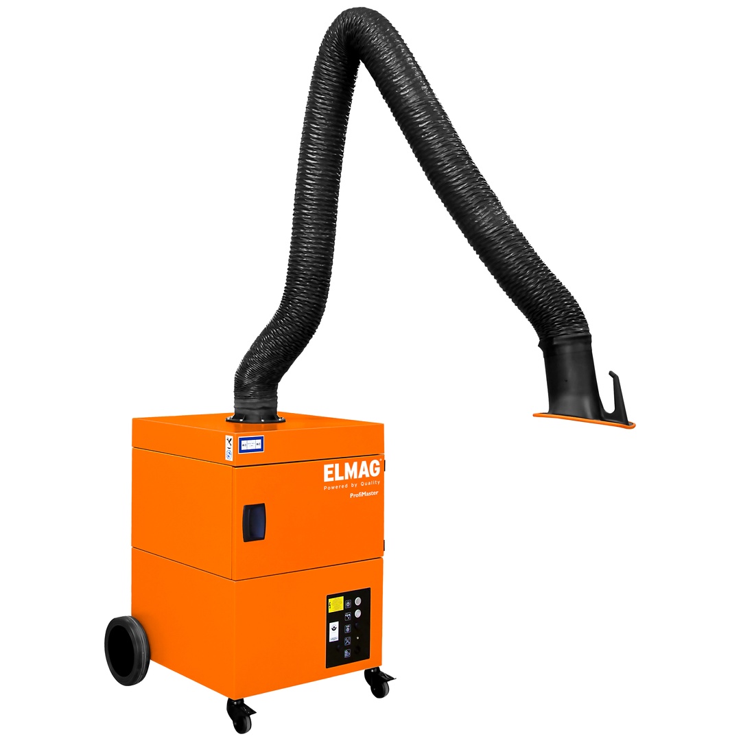 ELMAG Absauganlage, fahrbar, Profi-Master, H13 AT-Edition /2m, Absaugarm Ø 150mm in Schlauchausführung, Absaugl. mit Arm max. 1.100 m³/h ~ 1,1 kW ~ 3x