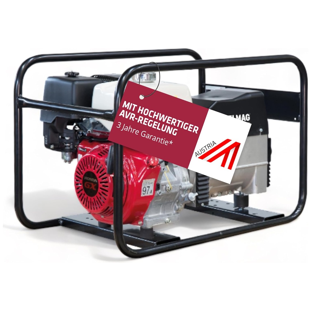 ELMAG Stromerzeuger SEB 7500WD-AVR mit HONDA-Motor GX390 mit erhöhter Schieflastfähigkeit und AVR-Regelung