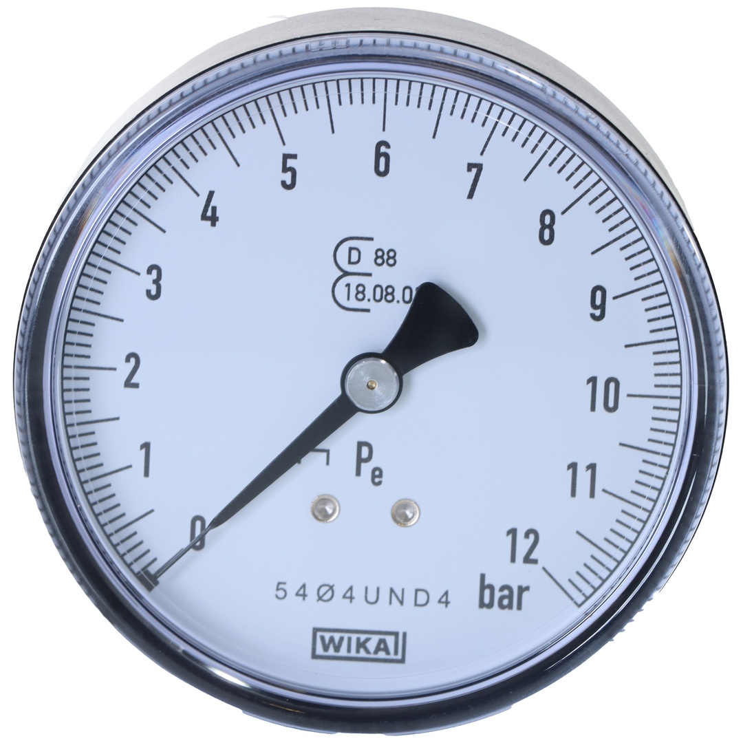 ELMAG Druckmanometer 0-10 bar eichfähig, Ø 80 mm, Ø 1/4 Außengewinde hinten