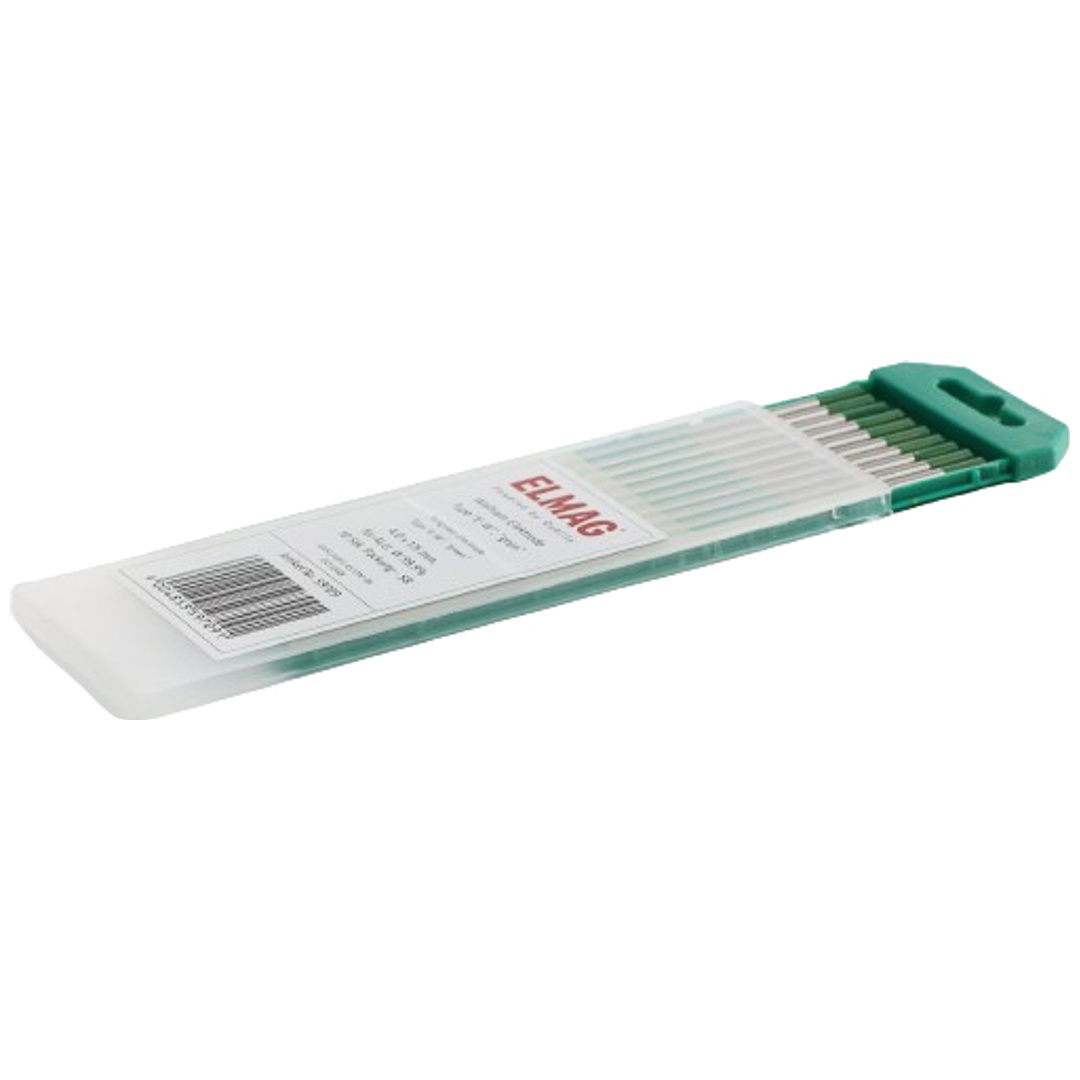 ELMAG Wolfram-Elektrode Type E-WP, grün 4,0 x 175 mm, für ALU, W 99,9% 10 Stk. Packung - SB