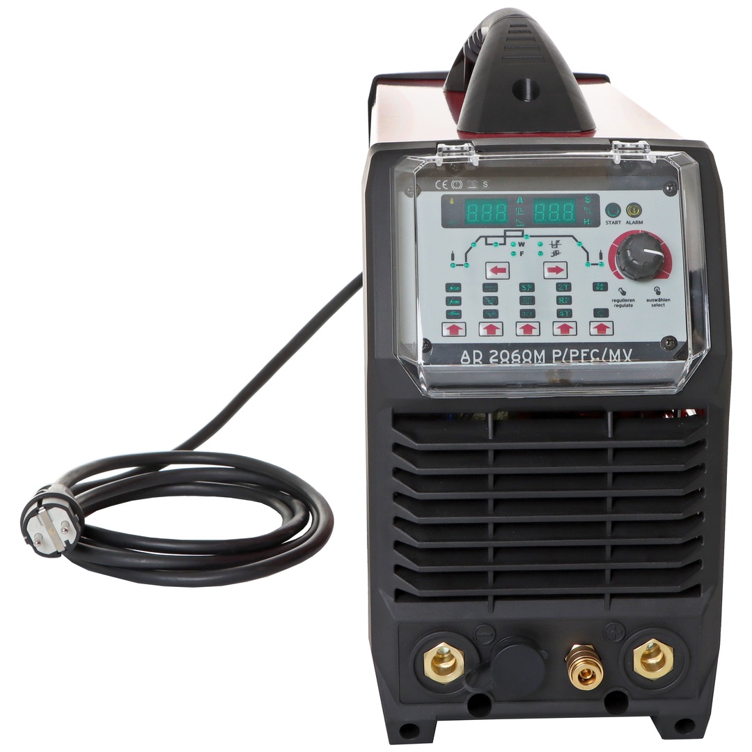 ELMAG WIG-/TIG AC/DC-Schweißinverter AD 2060M P/PFC/MV Multi Line inkl. 3m Massekabel 25mm², 4m E-Halterkabel 25mm² & Gasschlauch 2,5m inkl. QUICK F