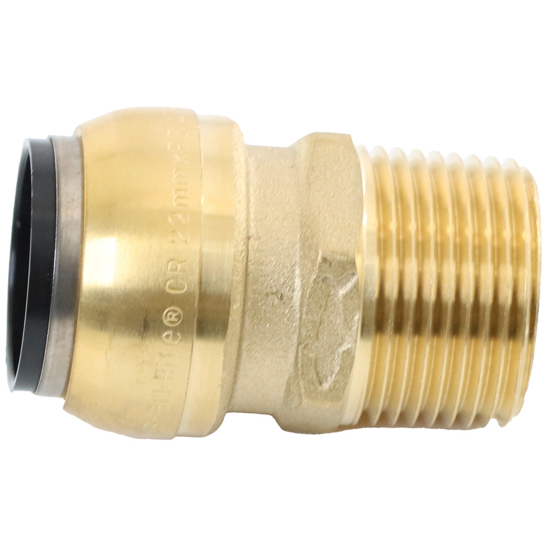ELMAG Einschraub-Steckverbinder Messing SharkBite für Rohr 22 mm und 3/4