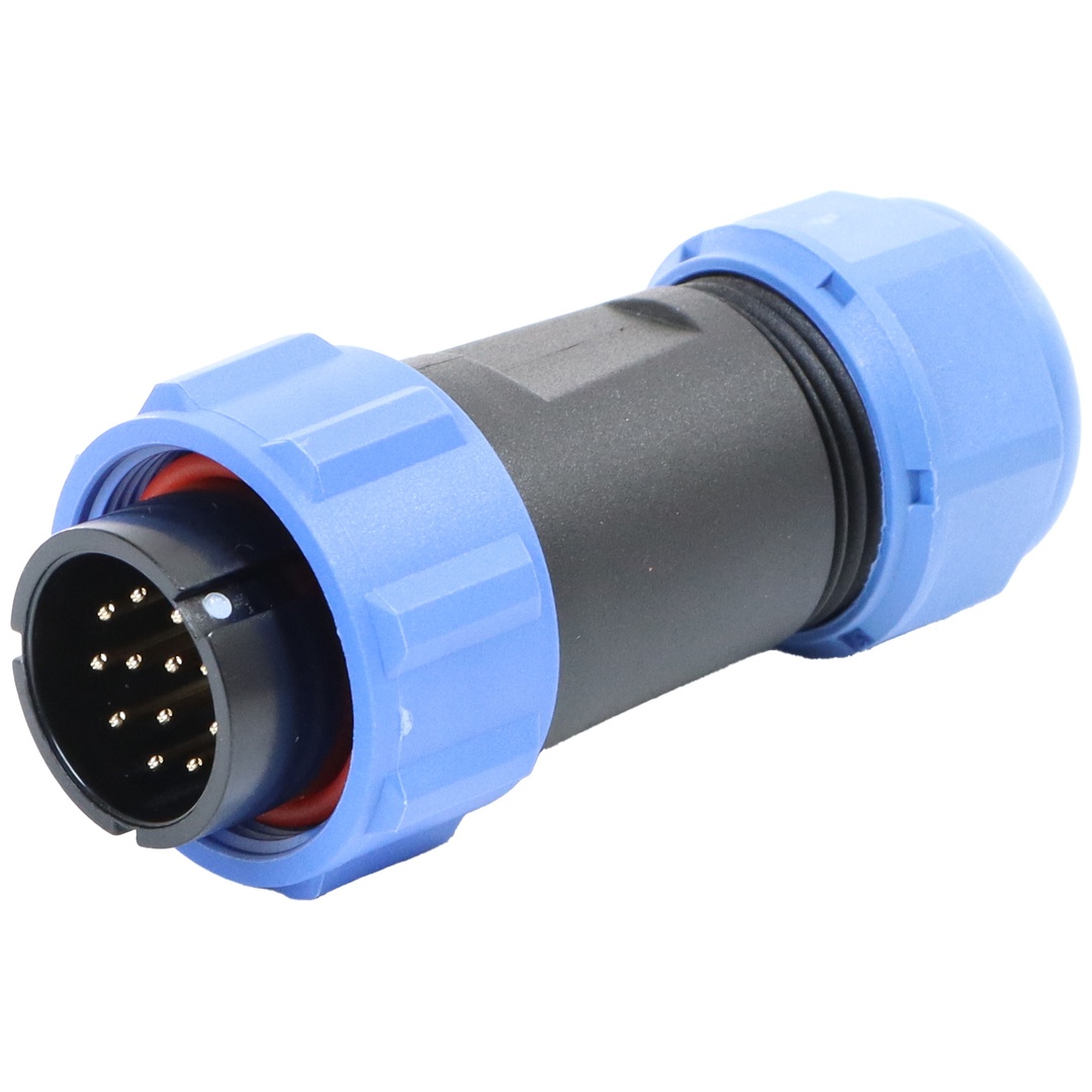 ELMAG HF-Stecker / Steuerleitungsstecker 12-polig zu SRC WIG-Schlauchpakete passend für DD & AD WIG Schweißinverter sowie M3S & P3S Multifunktions-Sch