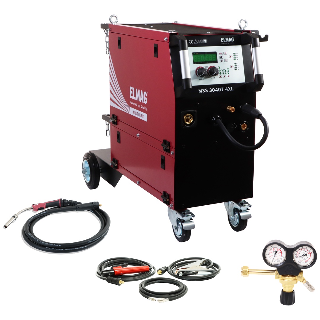 ELMAG Multifunktions-Schweißinverter M3S 3040T 4XL / ECO-SET Multi Line, MIG/MAG, MMA, WIG, fahrbar