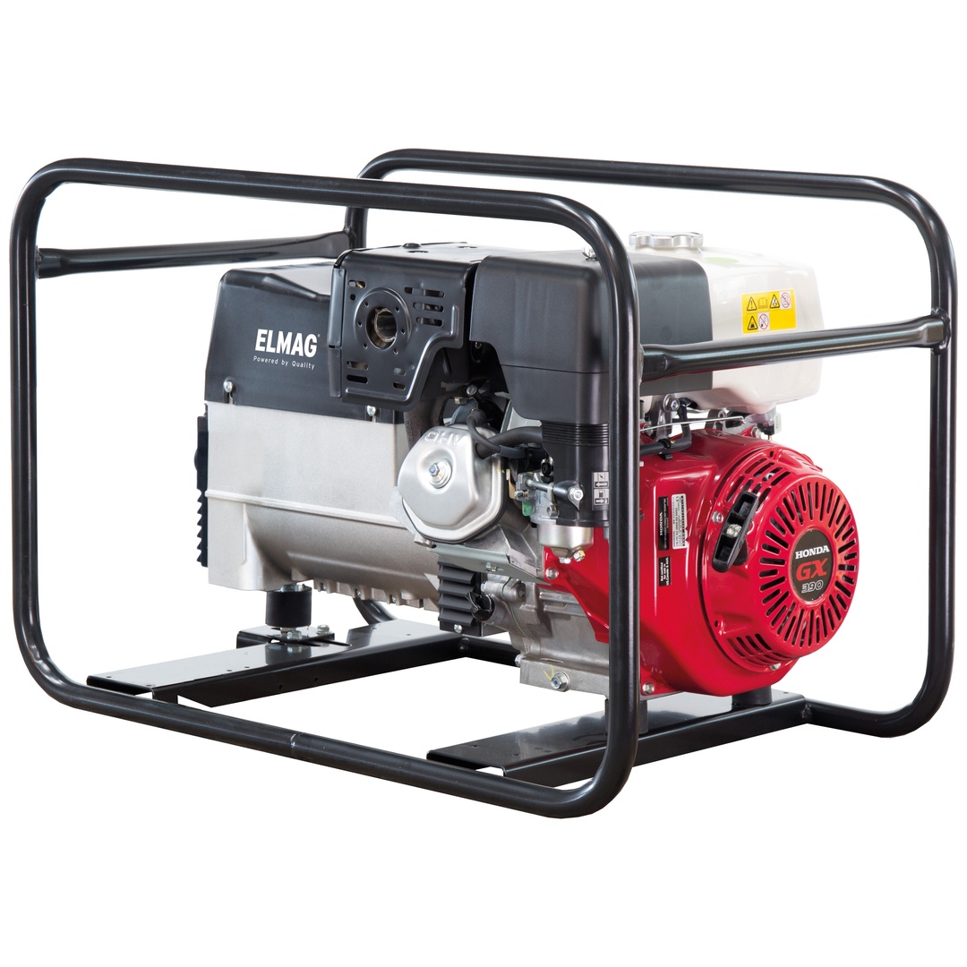 ELMAG Stromerzeuger SEB 7500WDE-AVR mit HONDA-Motor GX390 mit erhöhter Schieflastfähigkeit, Elektrostart und AVR-Regelung