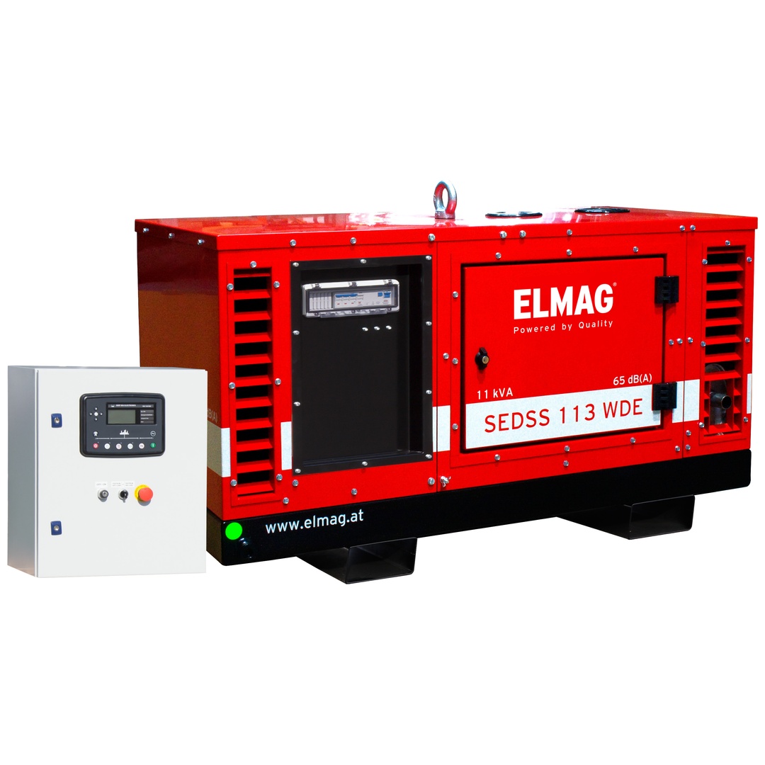 ELMAG Notstrom-Komplettpaket SEDSS 113WDE-ASS DIESEL-Stromerzeuger mit KUBOTA D722 Motor, (super-schallgedämmt) inkl. Start-Stop-Automatik bei Netzaus