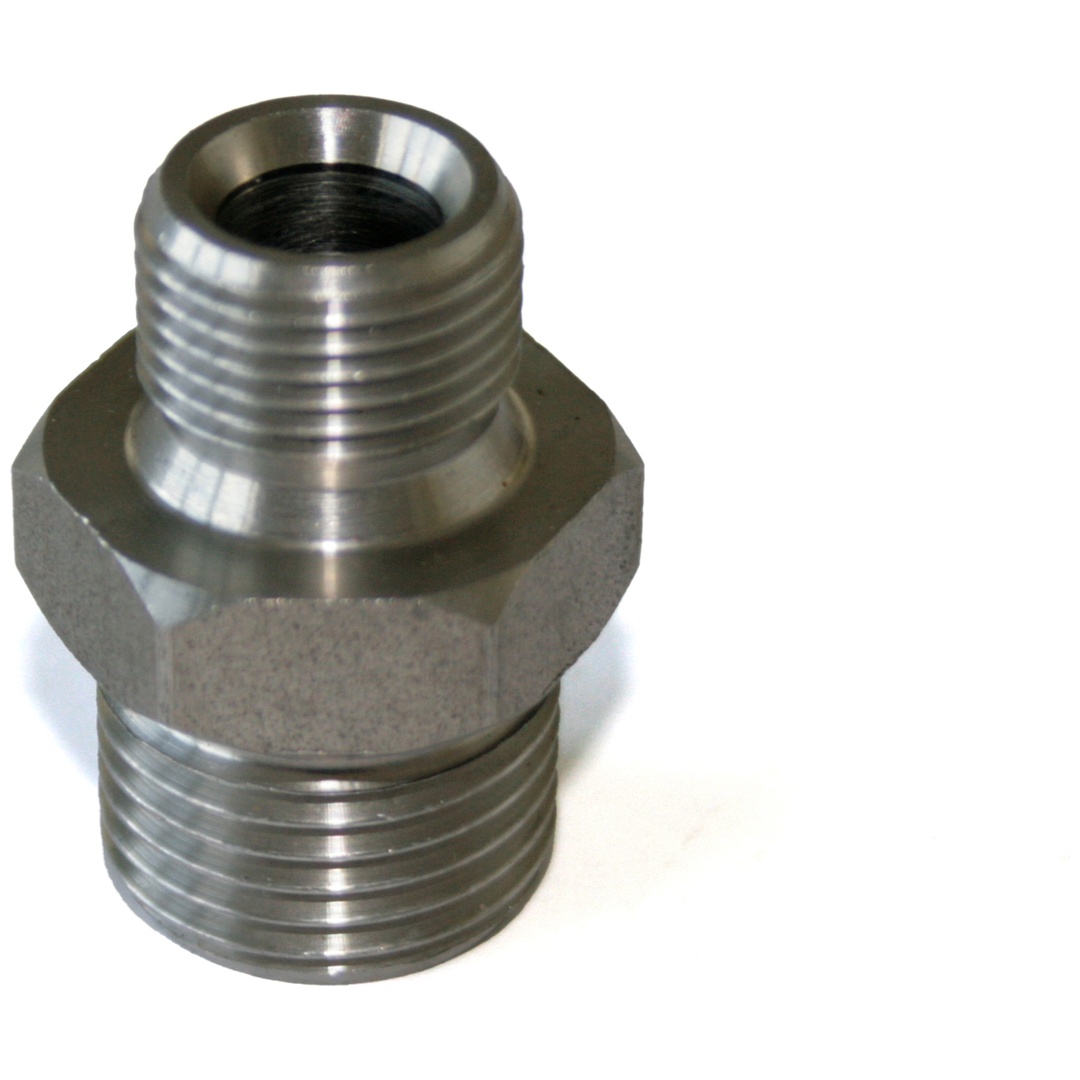 ELMAG HD-Doppelnippel Edelstahl AISI 304, AG 1/2 x AG 3/8, bis 400 bar, mit 60° Universaldichtkegel