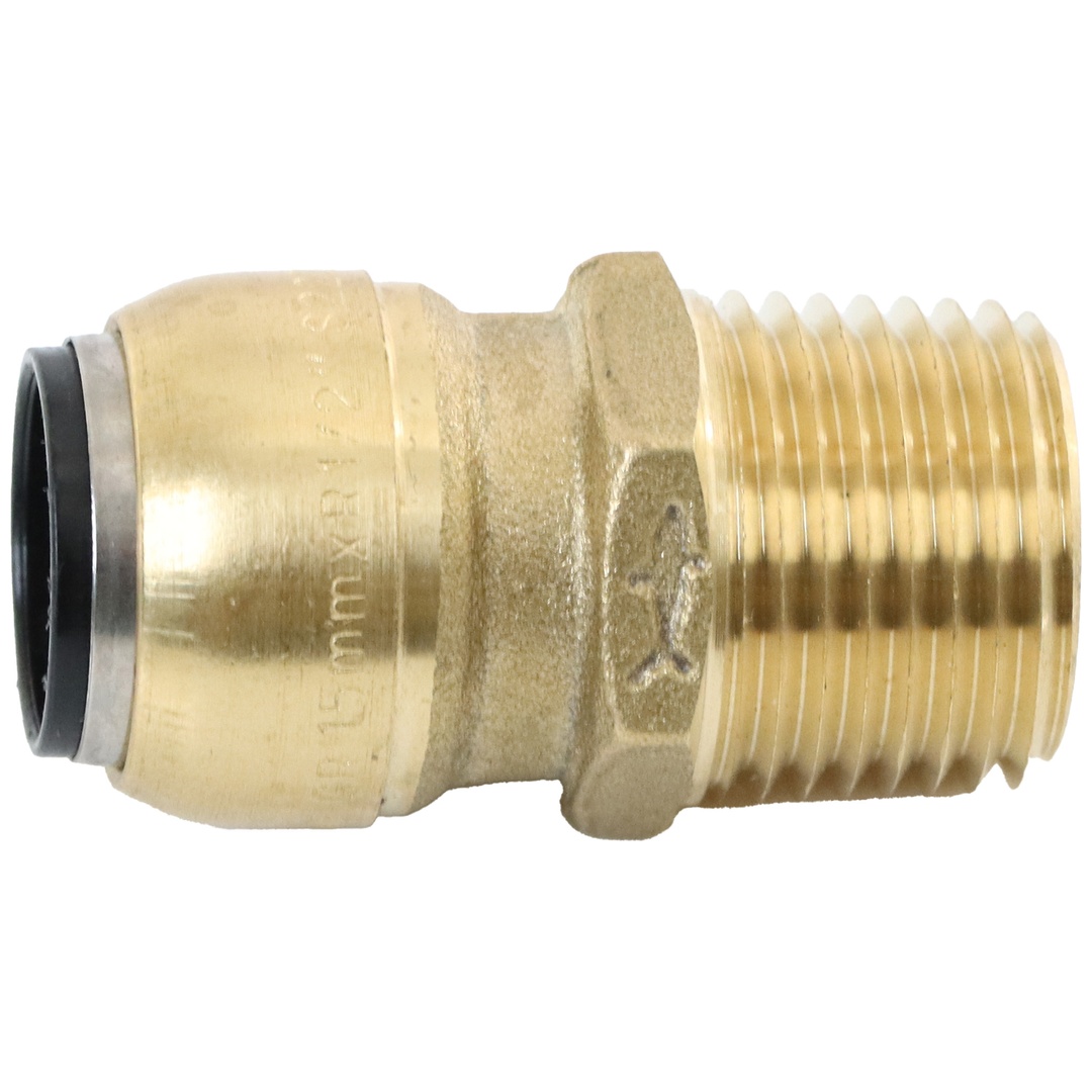 ELMAG Einschraub-Steckverbinder Messing SharkBite für Rohr 15 mm und 1/2