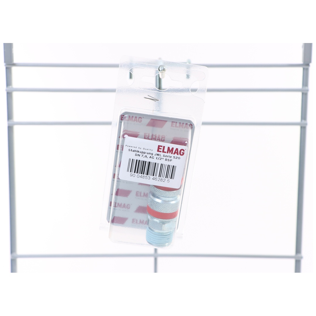 ELMAG Stahlkupplung JWL Serie 520, DN 7,8, AG 1/2 BSP, 1 Stk. Packung - SB