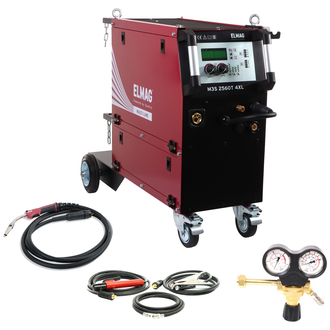 ELMAG Multifunktions-Schweißinverter M3S 2560T 4XL / ECO-SET Multi Line, MIG/MAG, MMA, WIG, fahrbar
