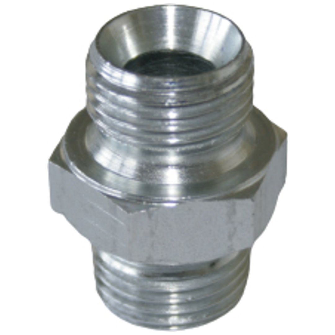 ELMAG HD-Doppelnippel Stahl verzinkt, AG 1/2 x AG 1/2, bis 400 bar, mit 60° Universaldichtkegel