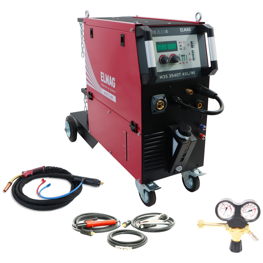 ELMAG Multifunktions-Schweißinverter M3S 3540T 4XL/WI / ECO-SET Multi Line, MIG/MAG, MMA, WIG, fahrbar, wassergekühlt
