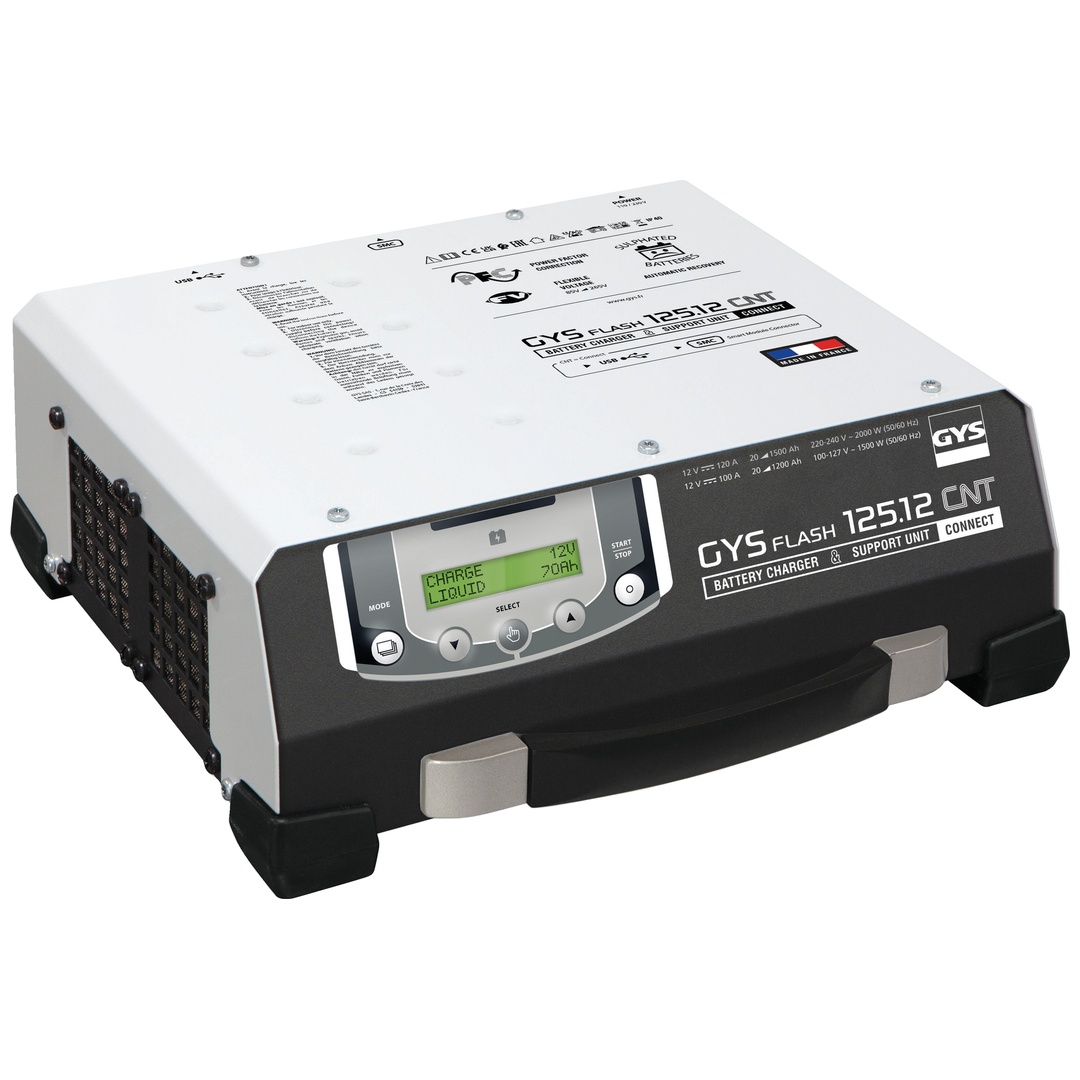 ELMAG Automatisches Ladegerät 12 V., GYSFLASH 125.12 CNT FV (028883) (Kabel 2x5 Meter)