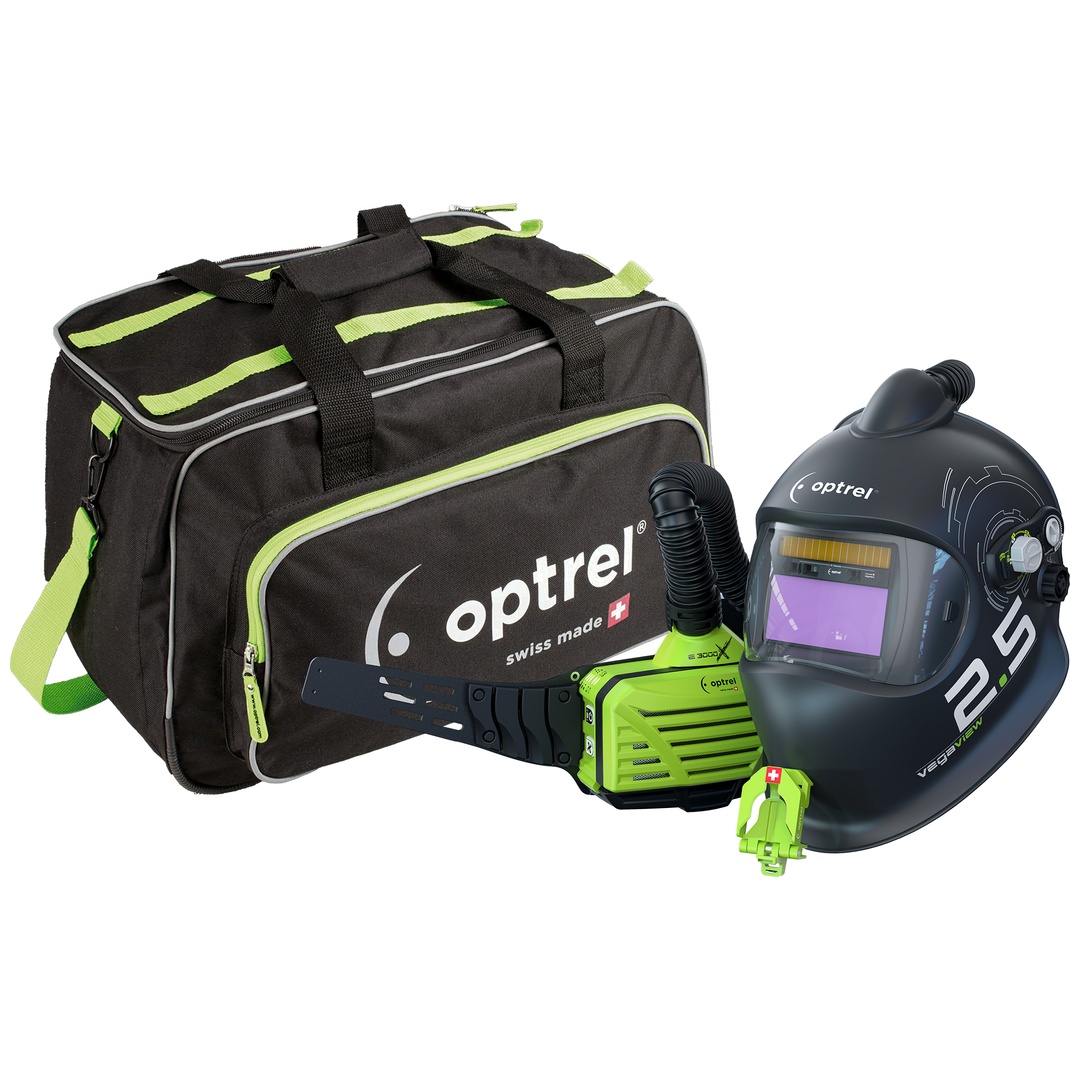 ELMAG Optrel e3000X mit vegaview 2.5 -TC (4580.050), Automatik Schweißhelm inkl. Frischluftsystem, DIN 2,5/8-12, inkl. Atemschutzsystem e3000X TH3 1