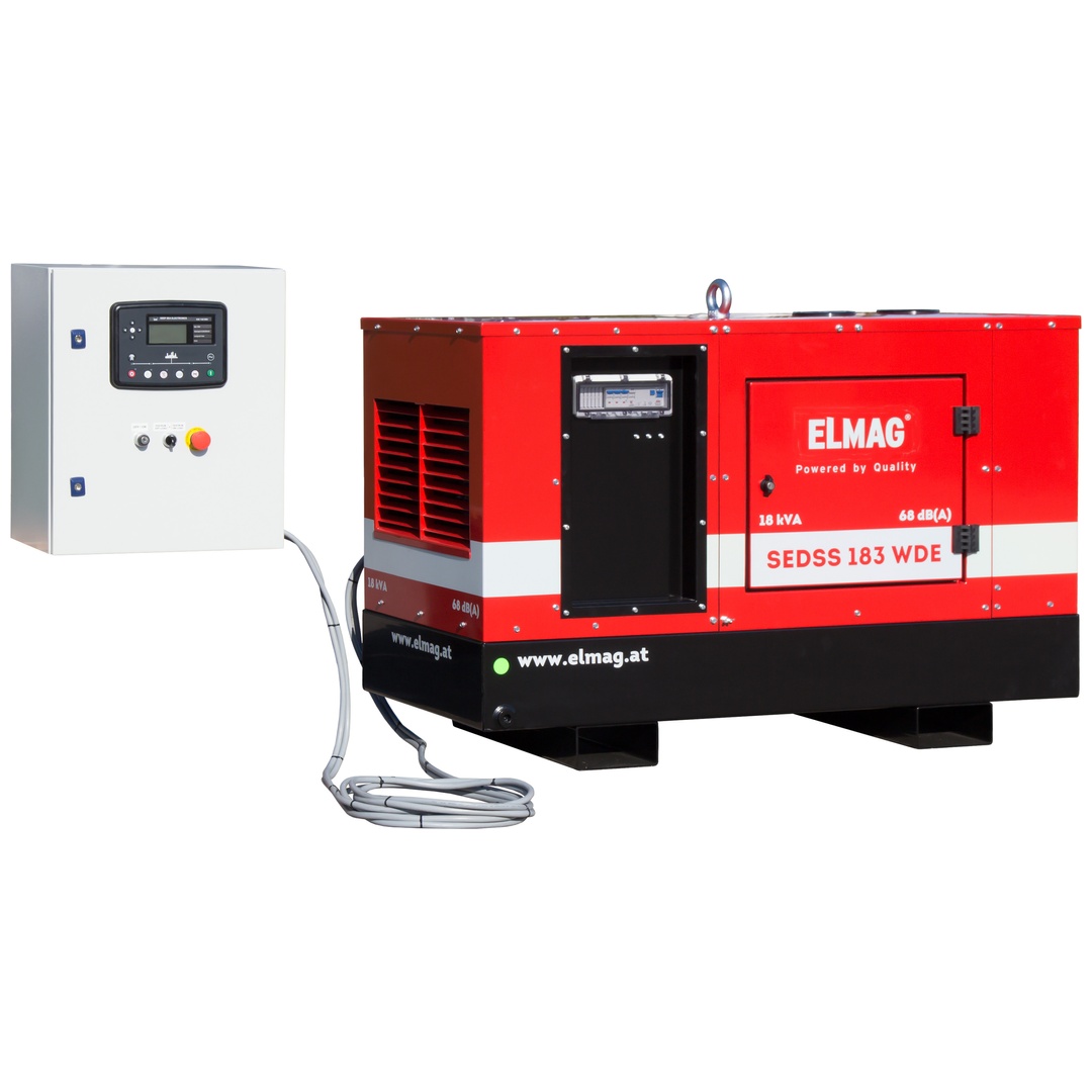 ELMAG Notstrom-Komplettpaket SEDSS 183WDE-ASS DIESEL-Stromerzeuger mit KUBOTA D1105 Motor, (super-schallgedämmt) inkl. Start-Stop-Automatik bei Netzau