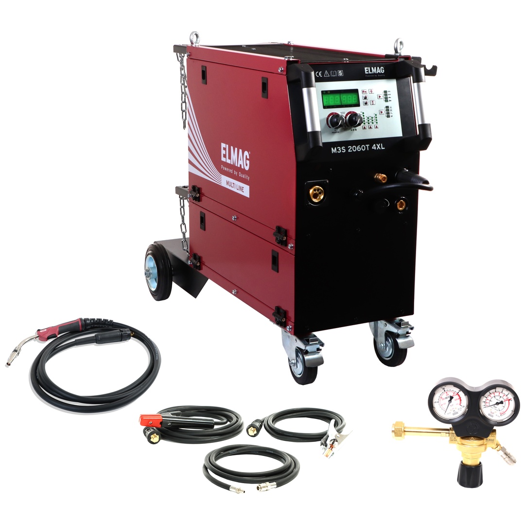 ELMAG Multifunktions-Schweißinverter M3S 2060T 4XL / ECO-SET Multi Line, MIG/MAG, MMA, WIG, fahrbar