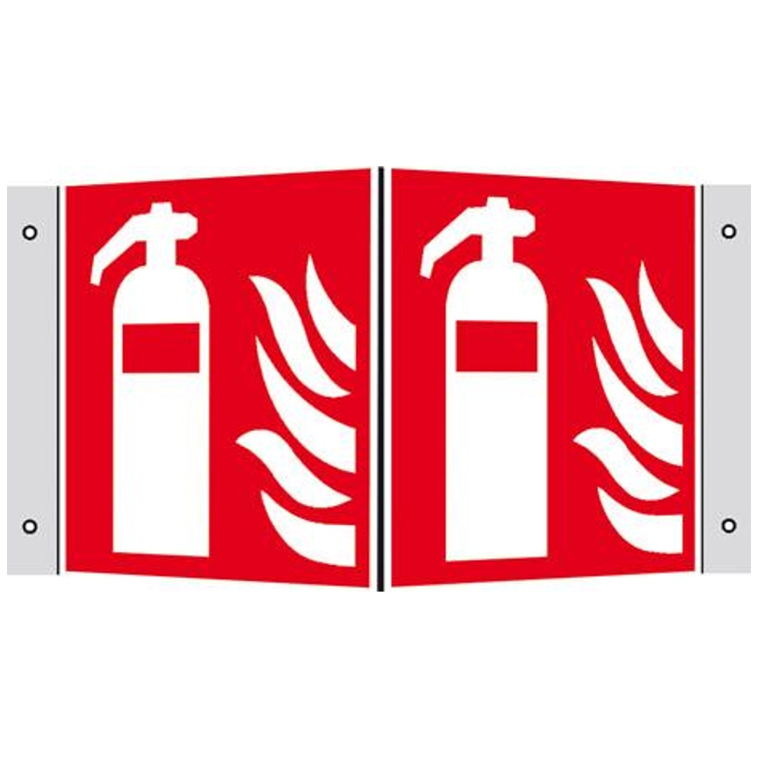 SafetyMarking Brandschutzschild Alu B150xH150 mm Winkel Feuerlöscher langnachleuchtend