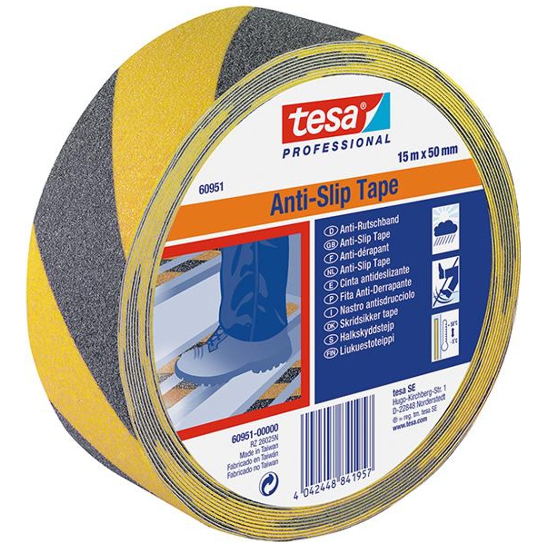 Tesa Anti-Rutsch 15m x 50mm, schwarz/gelb
