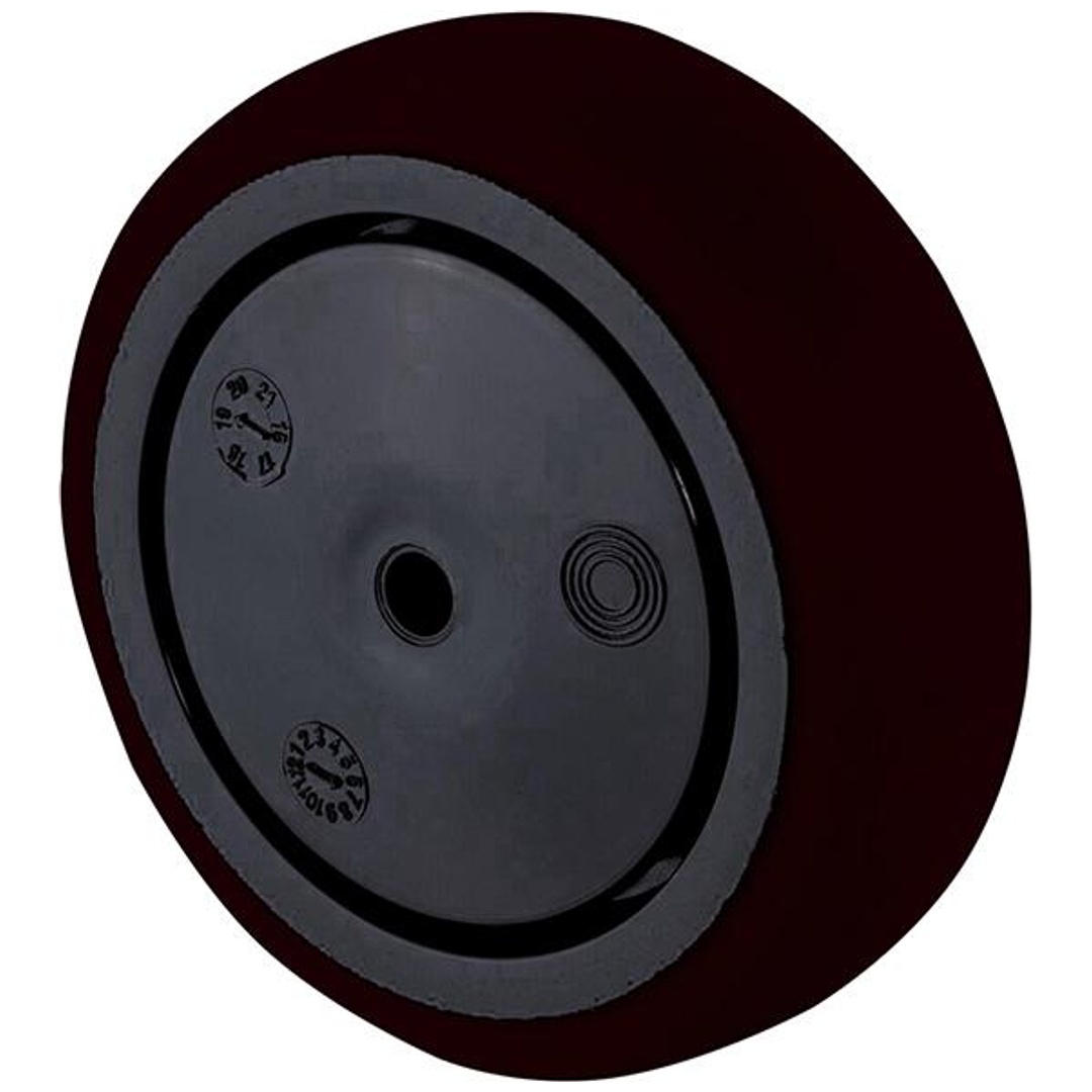 BS Rollen Gummirad Ø 50 mm, schwarz, Tragkraft 50 kg, Radkörper Kst schwarz., Kugellager