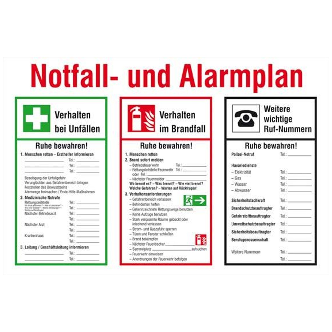 SAFETYMARKING Notfall- und Alarmplan Kunststoff (PVC) B600xH400mm