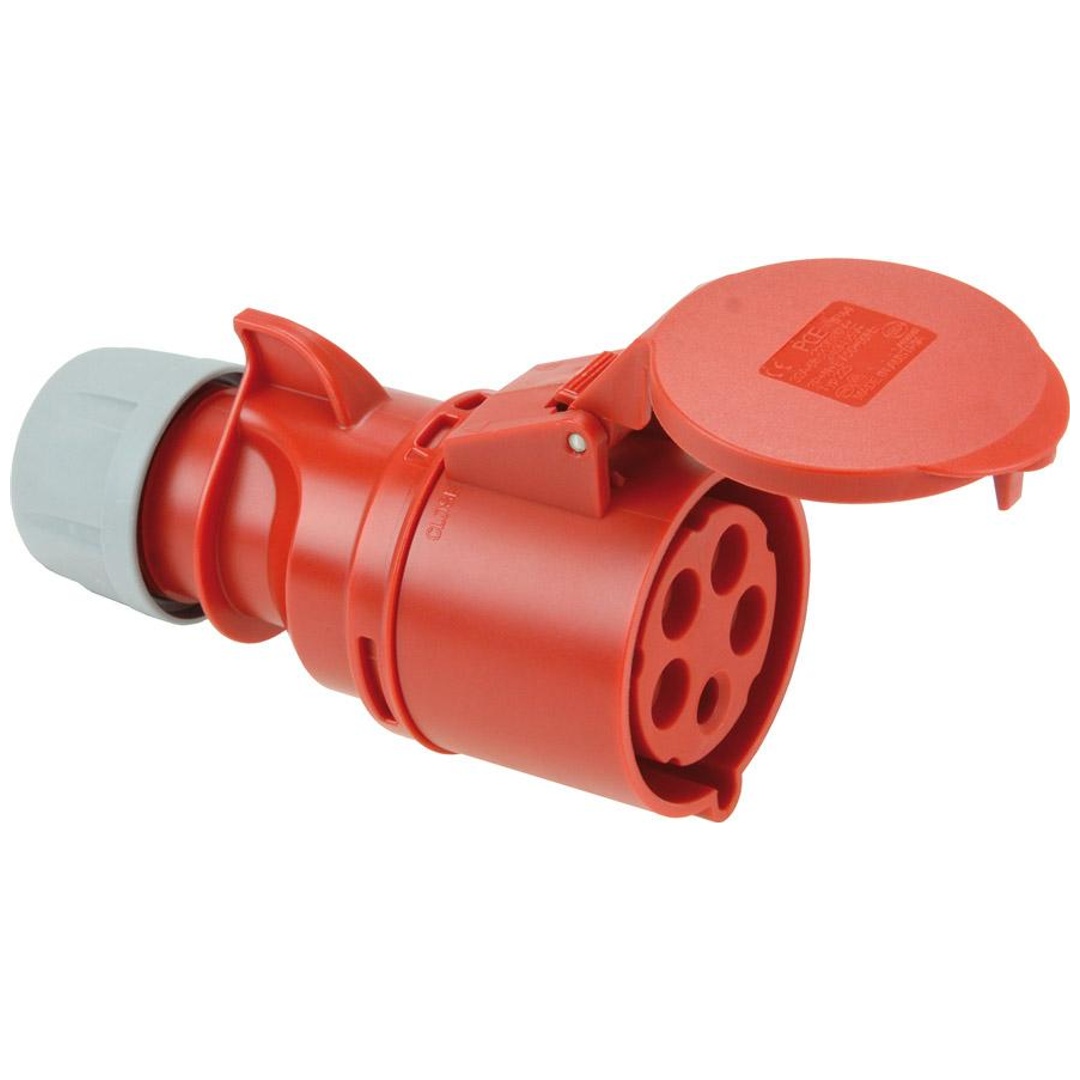 PCE - Prise industrielle portable femalle rouge 32A 5P 400V 6h IP44
