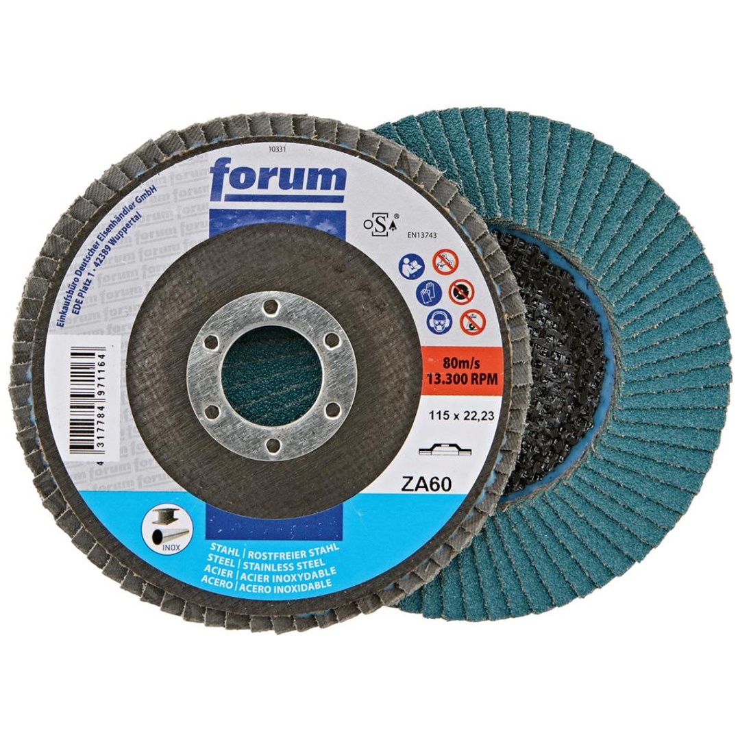 Forum Fächerschleifscheibe 115 mm, Zirkonkorund, gerade, ZK 60