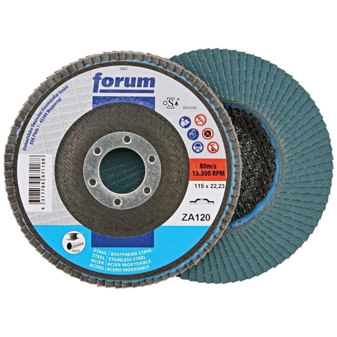 Forum Fächerschleifscheibe 115 mm, Zirkonkorund, gerade, ZK 120