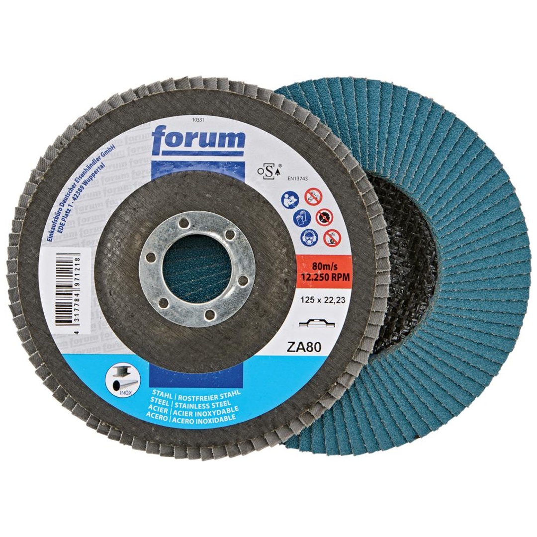 Forum Fächerschleifscheibe 125 mm, Zirkonkorund, gerade, ZK 80