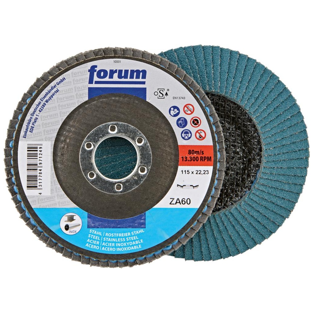 Forum Fächerschleifscheibe 115 mm, Zirkonkorund, gewölbt, ZK 60