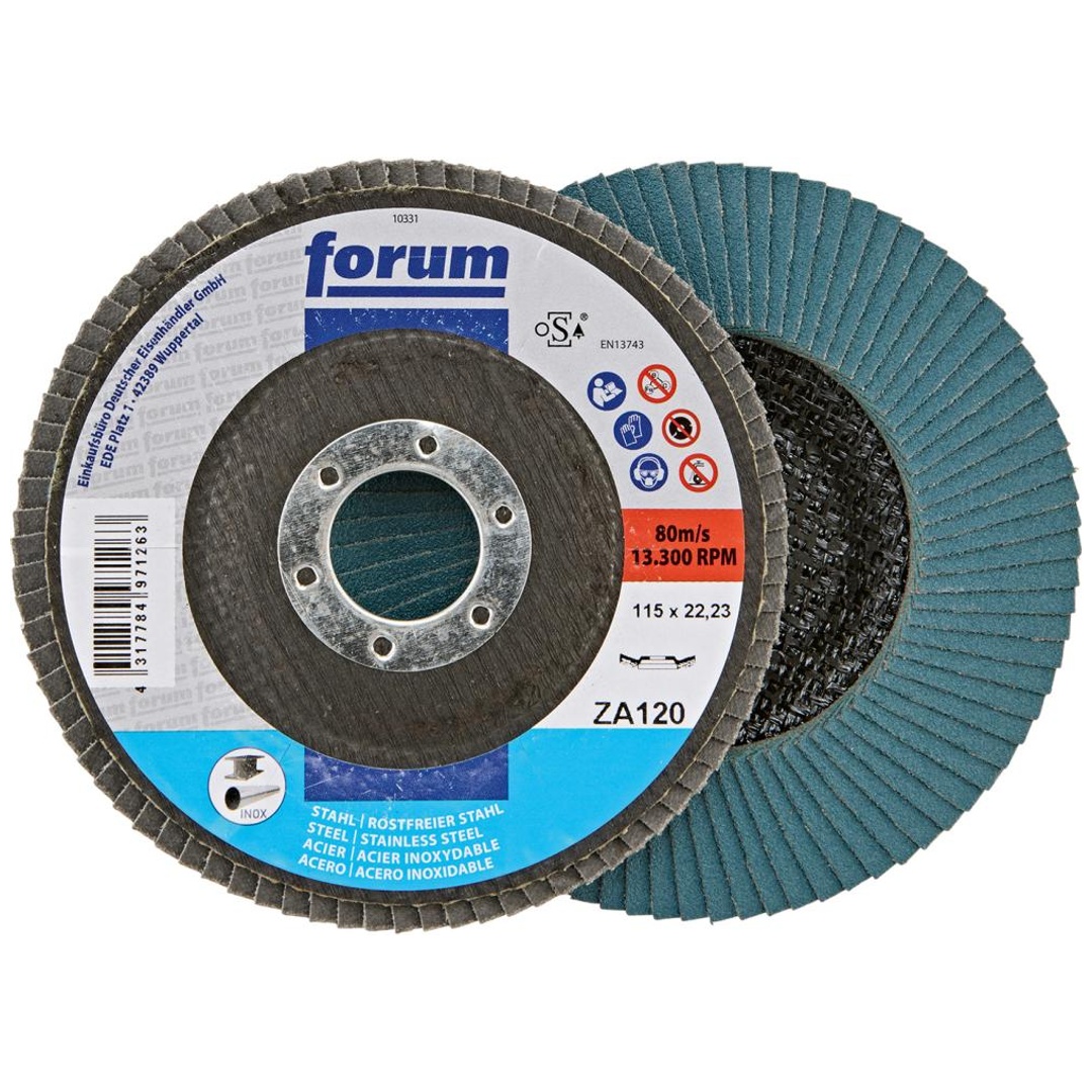 Forum Fächerschleifscheibe 115 mm, Zirkonkorund, gewölbt, ZK 120