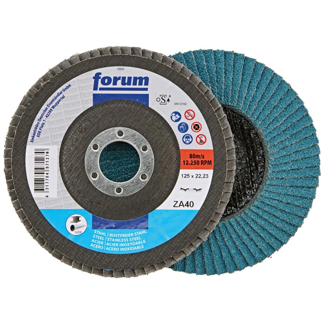 Forum Fächerschleifscheibe 125 mm, Zirkonkorund, gewölbt, ZK 40