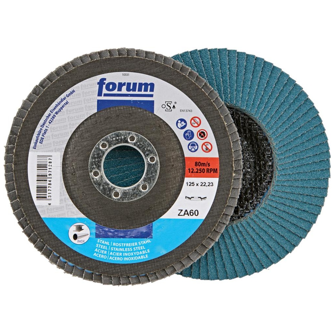 Forum Fächerschleifscheibe 125 mm, Zirkonkorund, gewölbt, ZK 60