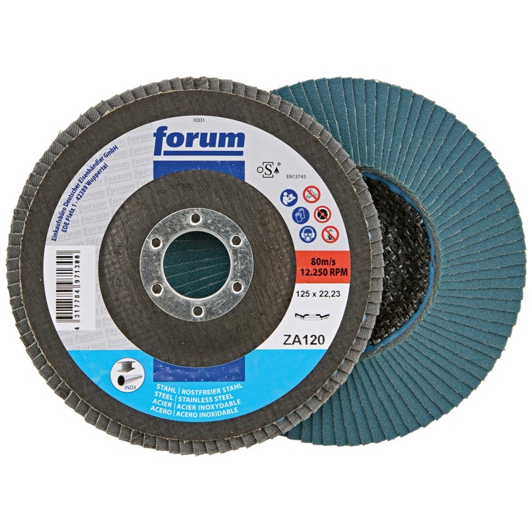 Forum Fächerschleifscheibe 125 mm, Zirkonkorund, gewölbt, ZK 120