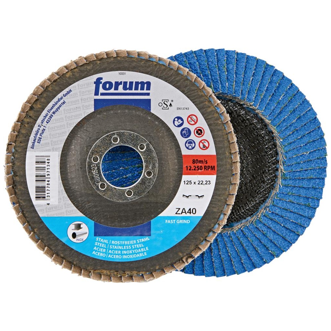 Forum Fächerschleifscheibe 125 mm, Zirkonkorund besonders zäh, gewölbt, ZK 40