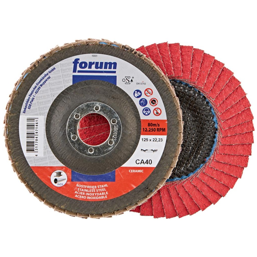 Forum Fächerschleifscheibe 125 mm, Keramikkorn, gewölbt, CA 40